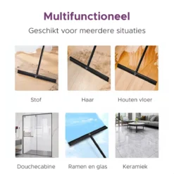 MAYMS® Vloerwisser Badkamer - Vloertrekker - Vloertrekker Met Steel - Floor Wiper - Aftrekker - RVS - Zwart - Design - Wisser - Vloerwisser Douche -Schoonmaakmiddelen 1200x1200 2426