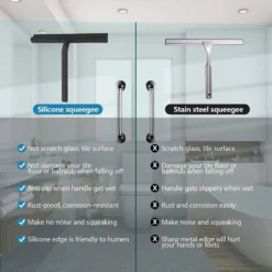 ATV PERFECTUM Douchewisser Zwart Met Ophangsysteem - Raamwisser- Trekker Douche - Silicone - 21cm X 16cm - Badkamer Accessoires - Douchewisser -Schoonmaakmiddelen 1200x1200 2431