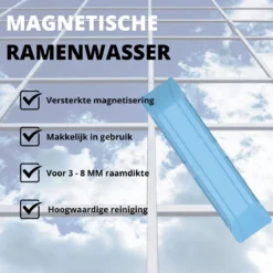 Thuys Magnetische Ramenwasser - Raamwisser Met Touw - Enkel Glas - Ramenreiniger Inclusief Reinigingspads - 3-8mm - Ramenwisser - Blauw -Schoonmaakmiddelen 1200x1200 2470