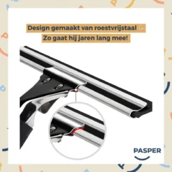 Raamtrekker Professioneel - 45 Cm - Pasper - Raamwisser - Raamtrekkers Zwart - Verstelbaar - Voor Multifunctioneel Gebruik Ramen, Douche En Auto -Schoonmaakmiddelen 1200x1200 2500