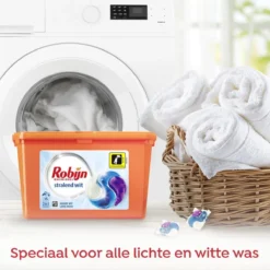 Robijn Stralend Wit 3 In 1 Wascapsules Speciaal Voor De Witte Was - 40 Wasbeurten Kwartaalbox -Schoonmaakmiddelen 1200x1200 400