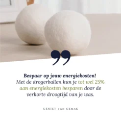 Geniet Van Gemak® | Herbruikbare Wollen Drogerballen | Wasbollen | Schaapswol | Duurzame En Energiebesparende Wasballen | 6 XL Drogerballen -Schoonmaakmiddelen 1200x1200 745