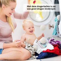 Droger Ballen Wol - Wasdroger Herbruikbare Wollen Droger Ballen - Droogballen Voor Snellere Droogtijd- Set 6 Stuks - Swilix -Schoonmaakmiddelen 1200x1200 830