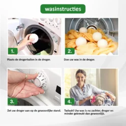 Droger Ballen Wol - Wasdroger Herbruikbare Wollen Droger Ballen - Droogballen Voor Snellere Droogtijd- Set 6 Stuks - Swilix -Schoonmaakmiddelen 1200x1200 833