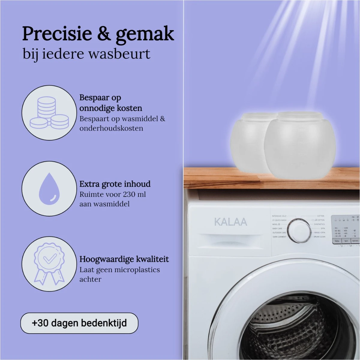 Kalaa Doseerbol - 2 Stuks - 230 Ml - Herbruikbaar - INCLUSIEF Doseerdop - Ook Geschikt Voor Robijn Wasmiddel Vloeibaar & Ariel Wasmiddel Vloeibaar - Vloeibaar Wasmiddel Doseren - Wasbollen Voor Wasmachine - Transparant - HDPE - Wasbol 2 Kalaa Doseerbol - 2 Stuks - 230 Ml - Herbruikbaar - INCLUSIEF Doseerdop - Ook Geschikt Voor Robijn Wasmiddel Vloeibaar & Ariel Wasmiddel Vloeibaar - Vloeibaar Wasmiddel Doseren - Wasbollen Voor Wasmachine - Transparant - HDPE - Wasbol - Afbeelding 2