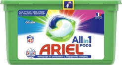 Ariel All In 1 Wasmiddel Pods Kleur Color - 3x43 Wasbeurten - Voordeelverpakking -Schoonmaakmiddelen 1200x640