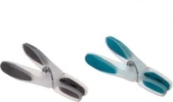 48x Stuks Wasknijpers Grijs En Blauw 8 Cm Van Kunststof - Was Ophangen - Was Knijpers