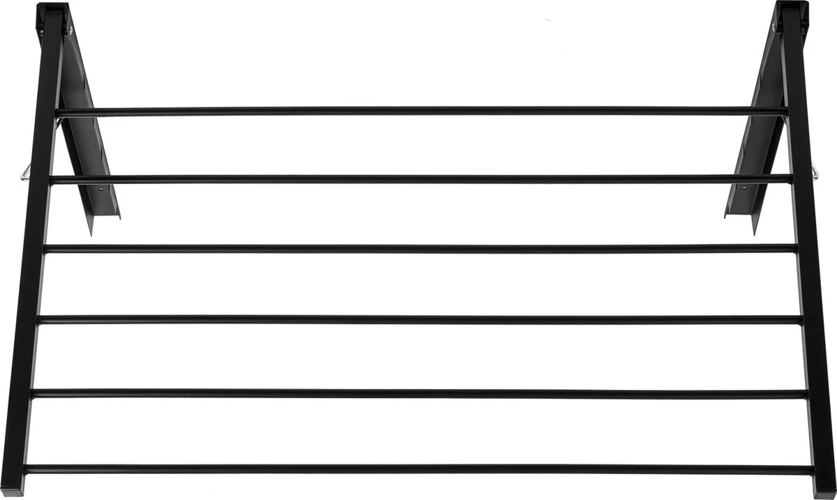 Merkloos Droogrek - Opklapbare Badkamerdroger Aan De Muur Gemonteerd - 90 Cm Zwart 5 Merkloos Droogrek - Opklapbare Badkamerdroger Aan De Muur Gemonteerd - 90 Cm Zwart - Afbeelding 5