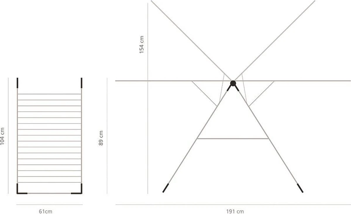 Brabantia Droogrek Inklapbaar T Model - 20 M - Metallic Grey 3 Brabantia Droogrek Inklapbaar T Model - 20 M - Metallic Grey - Afbeelding 3