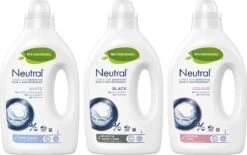 Schoonmaakmiddelen 11 Neutral Neutral Wasmiddel Pakket Parfumvrij En Hypoallergeen Wit + Zwart + Kleur Zorgt Voor De Gevoelige Huid én Voor Het Milieu (1+1+1) X 20 Wasbeurten