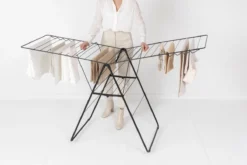 Brabantia HangOn Droogrek Inklapbaar - 25 Meter - Met Wasknijpertasje - Matt Black -Schoonmaakmiddelen 1200x800 179