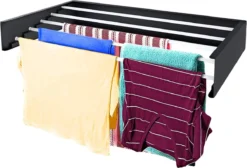 InnoHOME Droogrek Inklapbaar - Wasrek Hangend - Wanddroogrek Uitklapbaar - Muur - 5m Drooglengte - RVS - Zwart -Schoonmaakmiddelen 1200x814 7