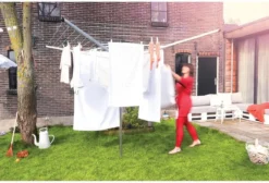 Brabantia Lift-O-Matic Droogmolen Met Grondanker En Beschermhoes - 50 M - Metallic Grey -Schoonmaakmiddelen 1200x817 5