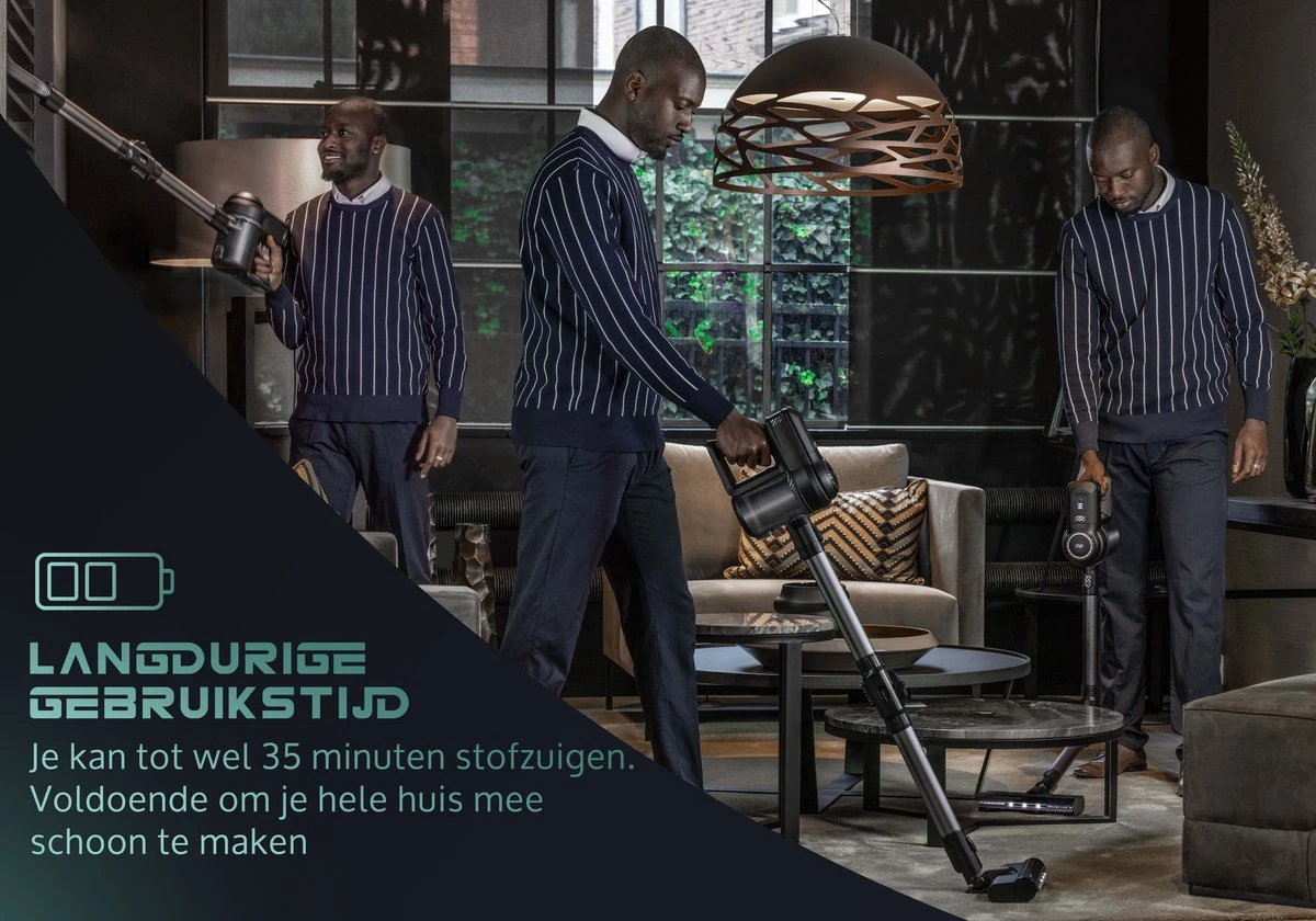 JAP Cyclone C3 - 4in1 Steelstofzuiger - Met Dweilfunctie - Anti-allergie - Snoerloos - Stofzuiger Zonder Zak - Verwisselbare Accu 9 JAP Cyclone C3 - 4in1 Steelstofzuiger - Met Dweilfunctie - Anti-allergie - Snoerloos - Stofzuiger Zonder Zak - Verwisselbare Accu - Afbeelding 9