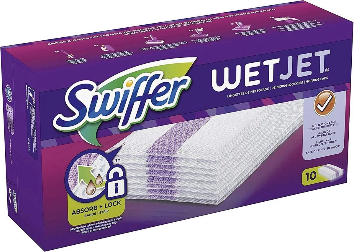 Swiffer WetJet Dweilsysteem Reinigingsdoekjes - Voordeelverpakking 2 X 10 Navullingen 5 Swiffer WetJet Dweilsysteem Reinigingsdoekjes - Voordeelverpakking 2 X 10 Navullingen - Afbeelding 5