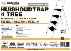 Benson Huishoudtrap 4 Treden - Anti Slip -Schoonmaakmiddelen 1200x866 2