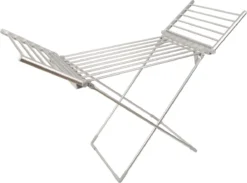 Silvergear® Elektrisch Droogrek Met Verwarming - Snel Drogend Wasrek Met 20 Verwarmde Buizen - 45 Graden - Kind- En Diervriendelijk