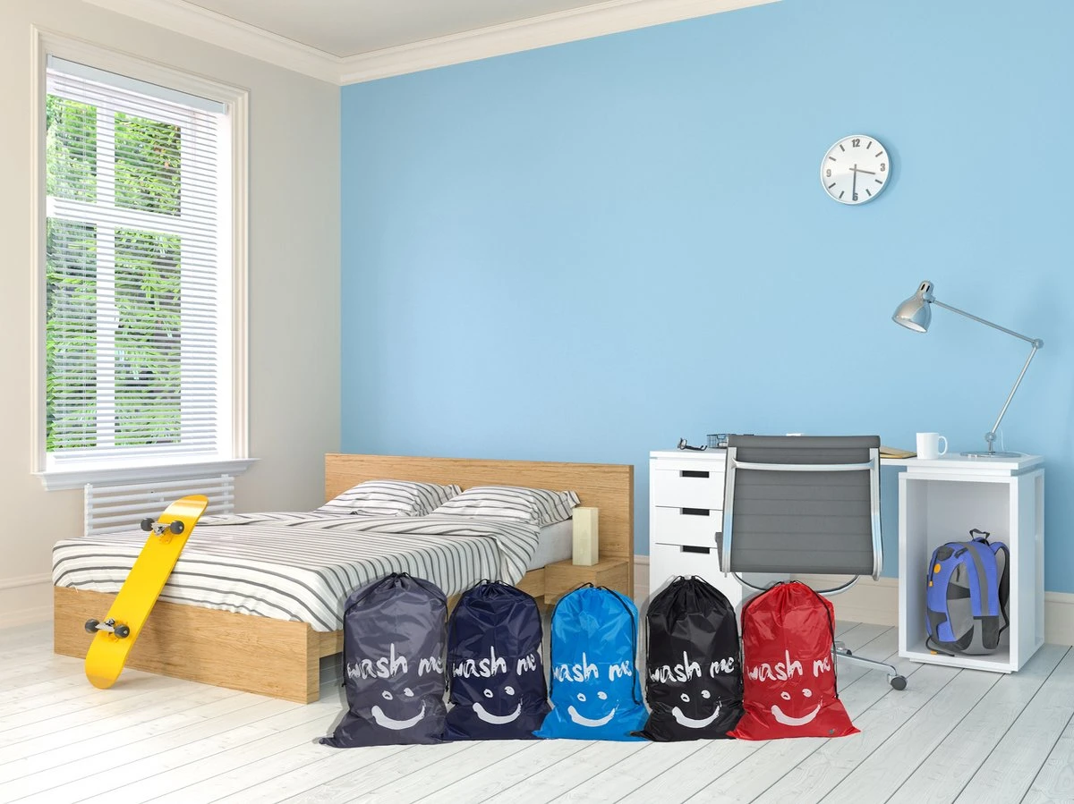 Wonair - Waszakken Voor Wasgoed - 60x90cm - Hemelsblauw - Met Trekkoord 8 Wonair - Waszakken Voor Wasgoed - 60x90cm - Hemelsblauw - Met Trekkoord - Afbeelding 8