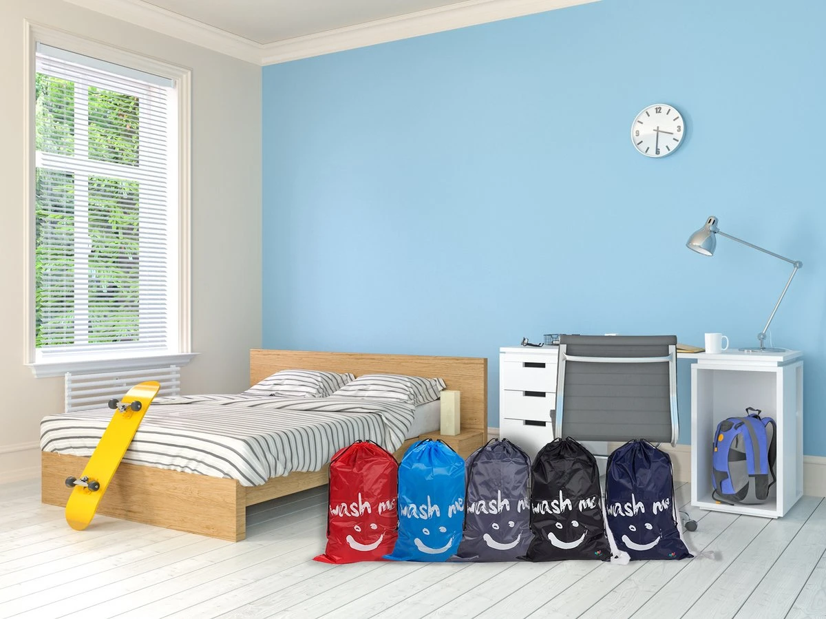 Wonair - Grote Waszak - 60x90cm - Hemelsblauw - Met Trekkoord En Draagband 8 Wonair - Grote Waszak - 60x90cm - Hemelsblauw - Met Trekkoord En Draagband - Afbeelding 8