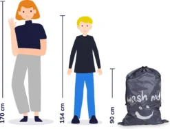 Wonair - Grote Waszak - Wash Me - Wastas - 60x90cm - Grijs - Met Trekkoord -Schoonmaakmiddelen 1200x909