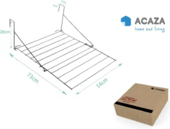 ACAZA Set Van 2 Stuks Droogrekken, 2 Rekken Om Handdoeken Of Kleding Te Drogen, Ophangbaar - Zwart -Schoonmaakmiddelen 1200x910 3