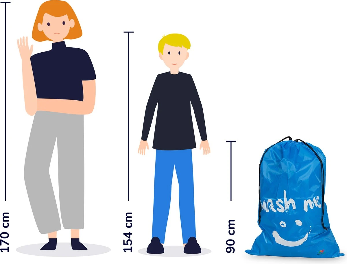 Wonair - Waszakken Voor Wasgoed - 60x90cm - Hemelsblauw - Met Trekkoord 7 Wonair - Waszakken Voor Wasgoed - 60x90cm - Hemelsblauw - Met Trekkoord - Afbeelding 7