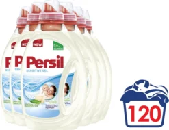 Persil® Persil Sensitive Gel - Vloeibaar Wasmiddel - Baby En Gevoelige Huid - Voordeelverpakking - 6 X 20 Wasbeurten -Schoonmaakmiddelen 1200x923