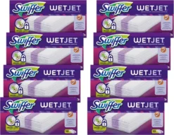 Swiffer WetJet Reinigingsdoekjes - Voordeelverpakking 8 X 10 Navullingen