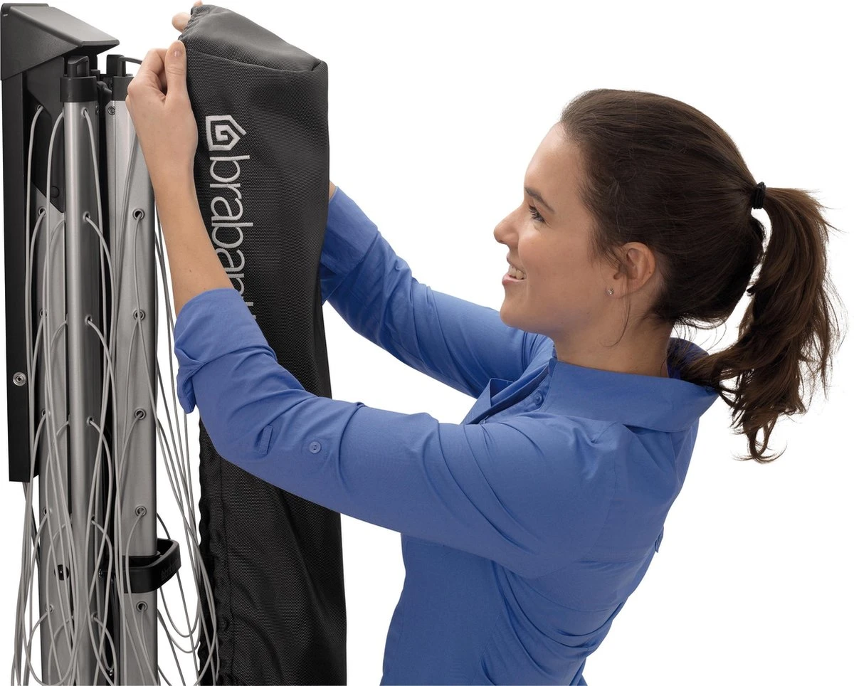 Brabantia WallFix Beschermhoes - Polyester - Zwart 3 Brabantia WallFix Beschermhoes - Polyester - Zwart - Afbeelding 3