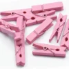Merkloos Mini Houten Wasknijpers - Roze - 3 Cm - 200 Stuks - Geboortekaartjes