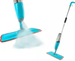 Merkloos Spray Mop - Schoonmaak Zwabber Vloermop Dweil Dweilstok Reiniger Met Steel & Microvezel Doek