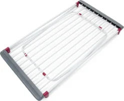 Relaxdays Droogrek Staal - Uitschuifbaar Wasrek - H X B X D: Ca. 91 X 63 X 199 Cm - Wit -Schoonmaakmiddelen 1200x975 7