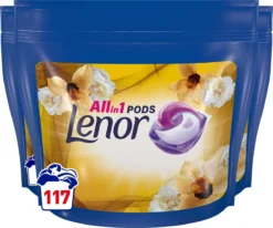 Lenor All In 1 Pods - Wasmiddel Pods - Gouden Orchidee - 3 X 39 Wasbeurten - Voordeelverpakking