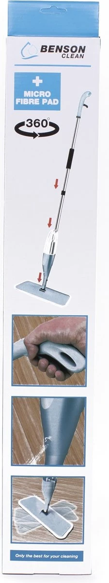 2Clean Vloermop Met Spray - Microvezel Doek - Blauw/Wit 9 2Clean Vloermop Met Spray - Microvezel Doek - Blauw/Wit - Afbeelding 9
