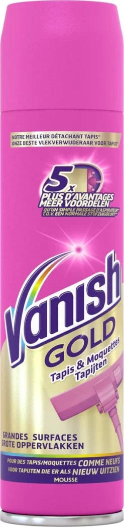 Vanish Gold Mousse Voor Tapijt Vlekkenverwijderaar - 600 Ml -Schoonmaakmiddelen 284x1200 3