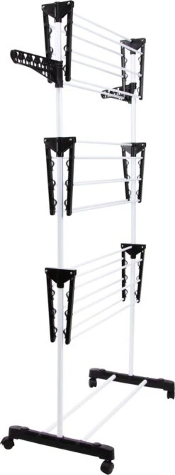 Niceey Droogtoren - 45m Drooglengte - Op Wieltjes - Wasrek - Droogrek Inklapbaar - Voor Alle Soorten Ruimtes - Verstelbaar - Wit 9 Niceey Droogtoren - 45m Drooglengte - Op Wieltjes - Wasrek - Droogrek Inklapbaar - Voor Alle Soorten Ruimtes - Verstelbaar - Wit -Schoonmaakmiddelen 443x1200 2