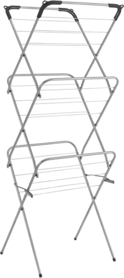 Tomado Metaltex - Concerto Slim Droogrek - 9,5 M - Zilver - Met Haakjes Voor Kledinghangers -Schoonmaakmiddelen 538x1200