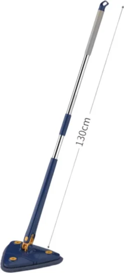 EasyClean - Dweil - Mop - Dweilsysteem - Dweilset - Vloertrekker Met Steel - Vloermop - Vloertrekker - Vloerwisser - Mopset - 360 Graden Schoonmaak - Dweil Met Wringer - Blauw - In Hoogte Verstelbaar - Driehoekig - 3 Gratis Microvezelschoonmaakdoeken -Schoonmaakmiddelen 548x1200