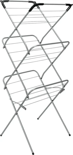 Tomado Metaltex - Concerto Slim Droogrek - 9,5 M - Zilver - Met Haakjes Voor Kledinghangers