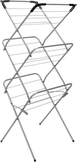 Tomado Metaltex - Concerto Slim Droogrek - 9,5 M - Zilver - Met Haakjes Voor Kledinghangers -Schoonmaakmiddelen 569x1200 2