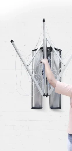 Brabantia WallFix Wanddroger - Met Opberg-/Beschermbox - 24 M - Metallic Grey -Schoonmaakmiddelen 574x1200 3