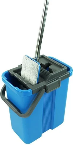 Handy Mop - Dweilsysteem - Vloerwisser - Emmer Met Wringer - Blauw