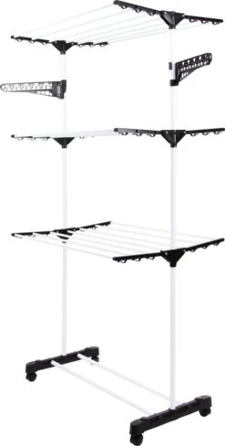 Niceey Droogtoren - 45m Drooglengte - Op Wieltjes - Wasrek - Droogrek Inklapbaar - Voor Alle Soorten Ruimtes - Verstelbaar - Wit 11 Niceey Droogtoren - 45m Drooglengte - Op Wieltjes - Wasrek - Droogrek Inklapbaar - Voor Alle Soorten Ruimtes - Verstelbaar - Wit -Schoonmaakmiddelen 608x1200 4