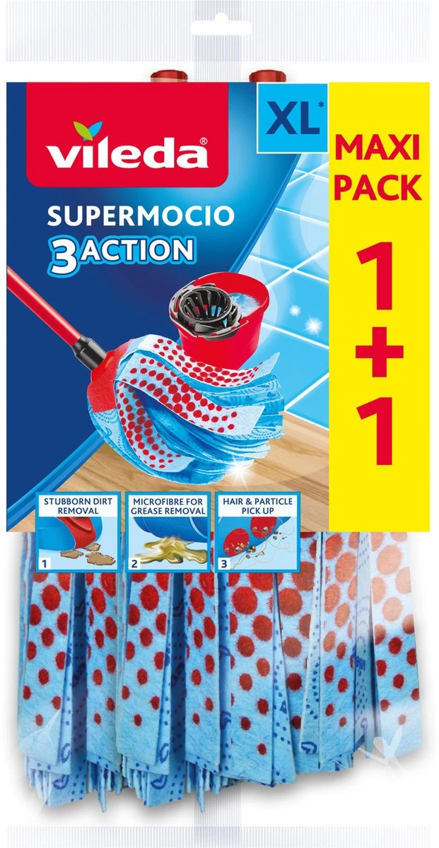 Vileda Vervanging SuperMocio 3 Action - Navulling Voor De Vileda SuperMocio - 2 Stuks 6 Vileda Vervanging SuperMocio 3 Action - Navulling Voor De Vileda SuperMocio - 2 Stuks - Afbeelding 6