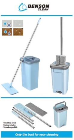 Benson Vloerwisser + Emmerset Compact + Microvezel Pad | Dweil -Schoonmaakmiddelen 637x1200 4