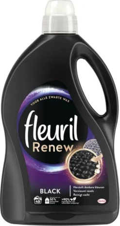 Fleuril Renew Zwart Vloeibaar Wasmiddel - 2,695 L - 49 Wasbeurten -Schoonmaakmiddelen 640x1200