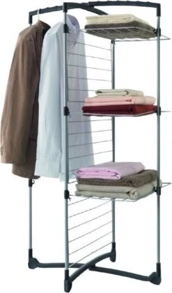 Tomado Metaltex - Fortino 3 Droogrek - 25 Meter Drooglengte - Ook Voor Kledinghangers - Half Geopend Te Gebruiken