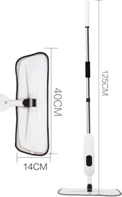 W&Z® Spray Mop - Schoonmaak Dweilsysteem - Vloerwisser Met Spray Functie - Vloertrekker Met Steel - Vloerreiniger - Wit -Schoonmaakmiddelen 742x1200