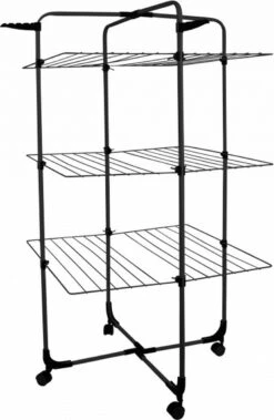 Niceey Droogtoren - 30m Drooglengte - Op Wieltjes - Wasrek - Droogrek Inklapbaar - Voor Alle Soorten Ruimtes - Verstelbaar - Zwart