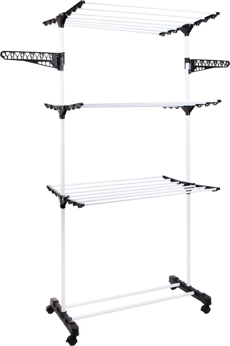 Niceey Droogtoren - 45m Drooglengte - Op Wieltjes - Wasrek - Droogrek Inklapbaar - Voor Alle Soorten Ruimtes - Verstelbaar - Wit 1 Niceey Droogtoren - 45m Drooglengte - Op Wieltjes - Wasrek - Droogrek Inklapbaar - Voor Alle Soorten Ruimtes - Verstelbaar - Wit